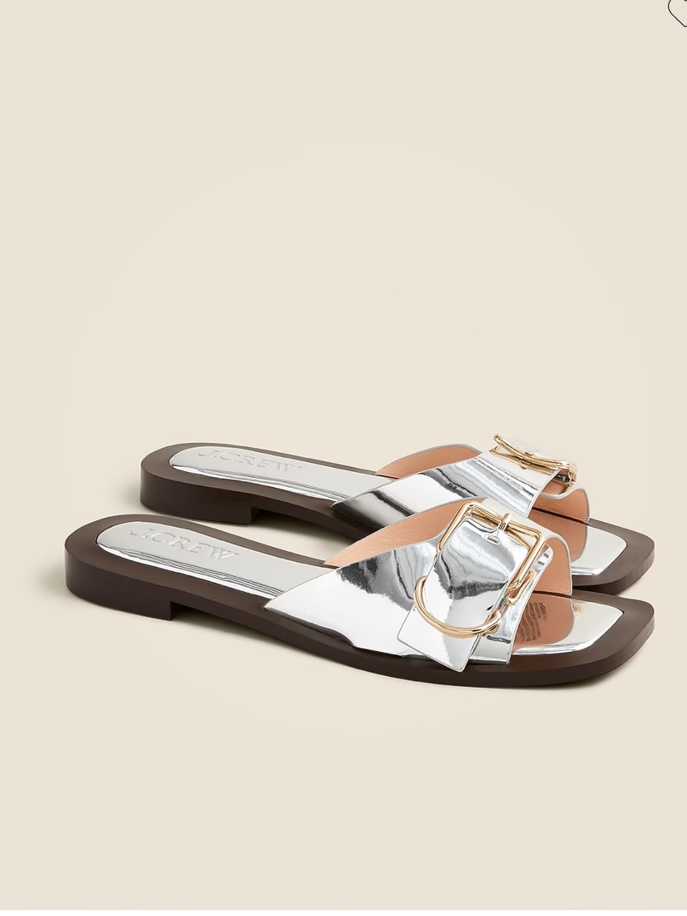 J. Crew Callie sandals in metallic leather Sz 7